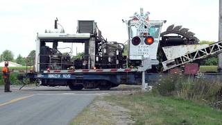 Railroad track roadbed maintenance ballast scooping and conveying August 13 2009 [upl. by Eveneg]