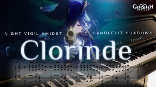 Clorinde Night Vigil Amidst Candlelit Shadows Piano Arrangement  Genshin Impact [upl. by Anoerb619]