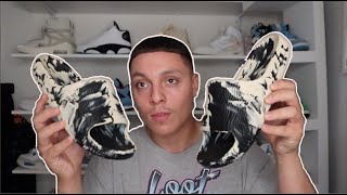 Better than YEEZY SLIDES adidas Adilette 22 Slides Carbon Aluminum Review [upl. by Atnohs]