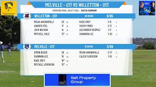 Melville  U17 v Willetton  U17 [upl. by Atiuqrehs443]