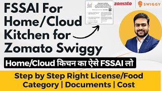 FSSAI License For Home Kitchen  FSSAI Registration for Cloud Kitchen  Home or Cloud Kitchen FSSAI [upl. by Elleret]