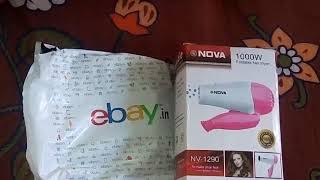 NOVA NV1290 1000 WATT HAIR DRYER UNBOXING amp REVIEW [upl. by Akibma148]