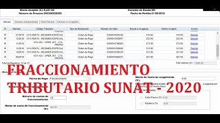 Cómo fraccionar una deuda tributaria Sunat 2020 [upl. by Chandler]