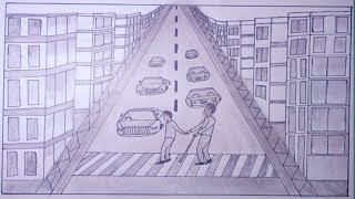 How to draw city step by step  City drawing tutorial with pencil [upl. by Enohpesrep560]