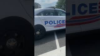 Washington DC Police Car 9521 and Unmarked Chevy Blocking Street For Motorcycle Parade [upl. by Doralin]