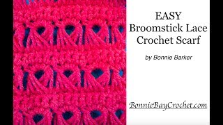 Broomstick Lace Crochet Scarf by Bonnie Barker [upl. by Ahsekyt691]