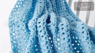 Beginner Crochet Cluster Waves Stitch Baby Blanket [upl. by Omiseno]