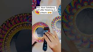 Applying varnish 😍😱youtubeshorts painting mandaladrawing artcreator viralshorts diyart art [upl. by Bourn]