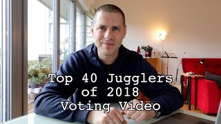 Top 40 Jugglers of 2018 Voting Video  Voting CLOSED [upl. by Xam959]