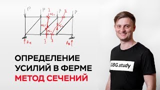 Определение усилий в ферме Метод сечений Строймех [upl. by Khoury]