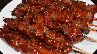 Beef BBQ on Bamboo Stick Recipe Filipino Style [upl. by Auguste]