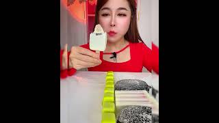 Asmr eating ice cream flavor milk Crispy delicious short video [upl. by Idelia]