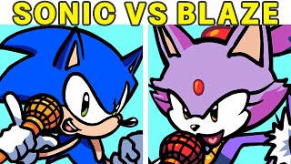 Friday Night Funkin Blaze VS Sonic  New Sonic Rush FNF MOD Sonic The Hedgehog amp Blaze The Cat [upl. by Skyler]