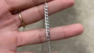 Miabella Solid 925 Sterling Silver Italian 5mm Diamond Cut Cuban Link Curb Chain Necklace Review [upl. by Crary]