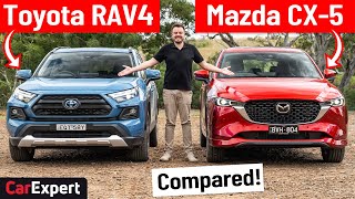 2022 RAV4 hybrid v CX5 turbo inc 0100 comparison Can Toyota trump the Mazda [upl. by Eedrahs397]