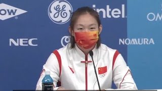 Li Bingjie on Ledecky after China won women’s 4x200 m freestyle relay at Tokyo 2020 [upl. by Dnaltiak]