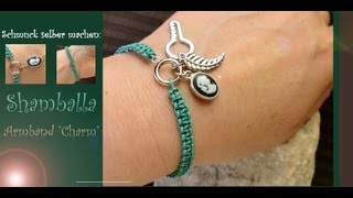 Schmuck selber machen Shamballa ARMBAND  mit Charme [upl. by Nell]