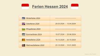 Ferien Hessen 2024 [upl. by Kendra]