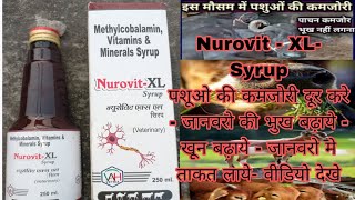 Nurovit XL Syrup  Veterinary uses Benefits Dosag Methylcobalamin Vitamins amp Minerals जानवरो के लिऐ [upl. by Marino848]