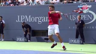 2013 US Open Wawrinka forehand [upl. by Gabel]