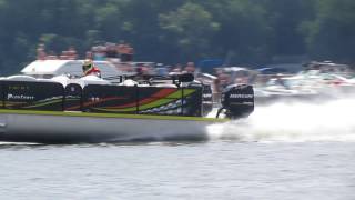 Worlds Fastest Pontoon Boad standing mile 100mph [upl. by Braun]