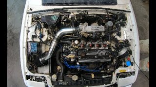 Cold Air Intake Install On 87 Honda Prelude Si [upl. by Yecart]