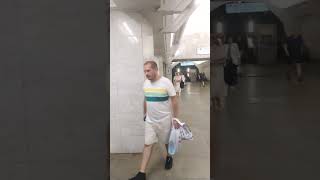 Polyanka station Moscow Metro Gray Line  interior view arrival and departure of the train Fr 5 [upl. by Schilt]