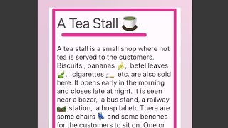 A Tea Stall ☕ Paragraph [upl. by Hoang]