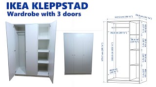 IKEA KLEPPSTAD Wardrobe with 3 doors assembly instructions [upl. by Ender830]