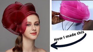 DIY Women Occasion Hat designed with crinoline  Hat making tutorial [upl. by Ramunni]