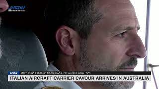 Italian Aircraft Carrier Cavour Arrives in Australia [upl. by Accisej]