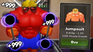 I Unlocked New Prison Gym And Max Jumpsuit Body Alter In Roblox Gym League [upl. by Idnod]