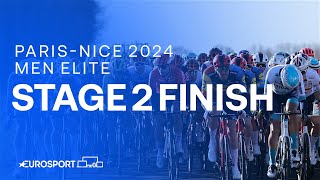 ANOTHER DAY FOR THE SPRINTERS 💨  Stage 2 Finish ParisNice 2024  Eurosport Cycling [upl. by Anu41]