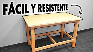 Como Hacer una MESA DE MADERA o BANCO DE TRABAJO para CARPINTERÍA [upl. by Aserehs566]