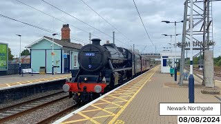 Steam  Black 5 Trains at Newark Northgate Station 08082024 [upl. by Flip]