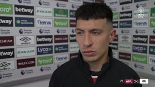 Lisandro Martínez Interview  West Ham 21 Manchester United [upl. by Nesyla832]