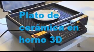 Cómo decorar un plato de cerámica con una foto en un horno 3D [upl. by Analahs]