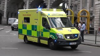 PHASER SIREN x3 London Ambulance Service responding lights and sirens through London traffic 1151 [upl. by Snej]