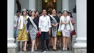 PUTERI INDONESIA amp MISS UNIVERSE BERTEMU PRESIDEN JOKOWI [upl. by Ahsiyt]