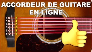 🟢TUNE GUITAR UN TUNER EN LIGNE POUR ACCORDER LA GUITARE ACOUSTIQUE avec des cordes standards EBGDAE [upl. by Hamon]