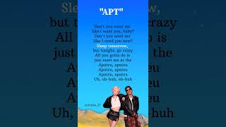 APT lyrics  ROSÉ amp Bruno Mars PreChorus lyrics rosé brunomars apt [upl. by Kleeman]