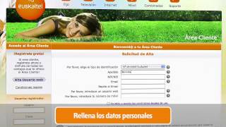 Euskaltel acceso Área Cliente  Cómo darse de alta [upl. by Akibma373]