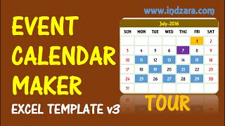 Event Calendar Maker  Excel Template  v3  Tour [upl. by Button]