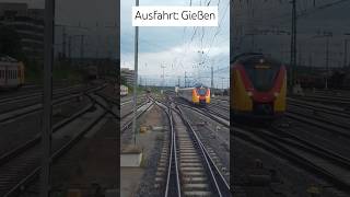 Abfahrt im Bahnhof Gießen Dieseltriebzug LINT 41  BR2648 führerstandsmitfahrt eisenbahn gießen [upl. by Anbul]