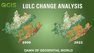 Land Use amp Land Cover Change Analysis in QGIS  LULC Change Detection over Time [upl. by Ahsuoj]