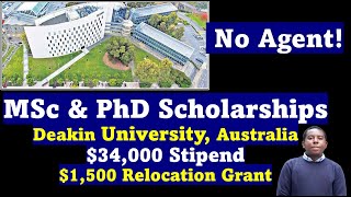 Full MSc amp PhD Scholarships in Australia I 34000 Stipend I No Agent I Relocation Allowance [upl. by Goetz]