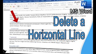 How to delete a horizontal line in a Word document [upl. by Nilak]