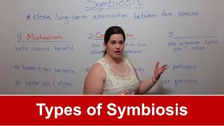 Types of Symbiosis Mutualism Commensalism Parasitism [upl. by Barnebas324]