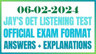 OET LISTENING TEST 06022024 oet oetexam oetnursing oetlisteningtest [upl. by Shabbir515]