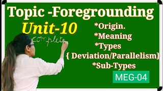 Aspects of language unit10 topic Foregrounding in Hindi deviation parallelism in Hindi meg4 [upl. by Shawna]